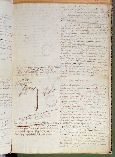 Ms 2108 f.4 Geschriften over de voorwaarden voor het oplossen van een vergelijking door radicalen, 1832 door Evariste Galois